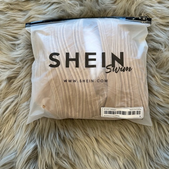 SHEIN taupe/brown strappy cutout swimsuit - Picture 9 of 10